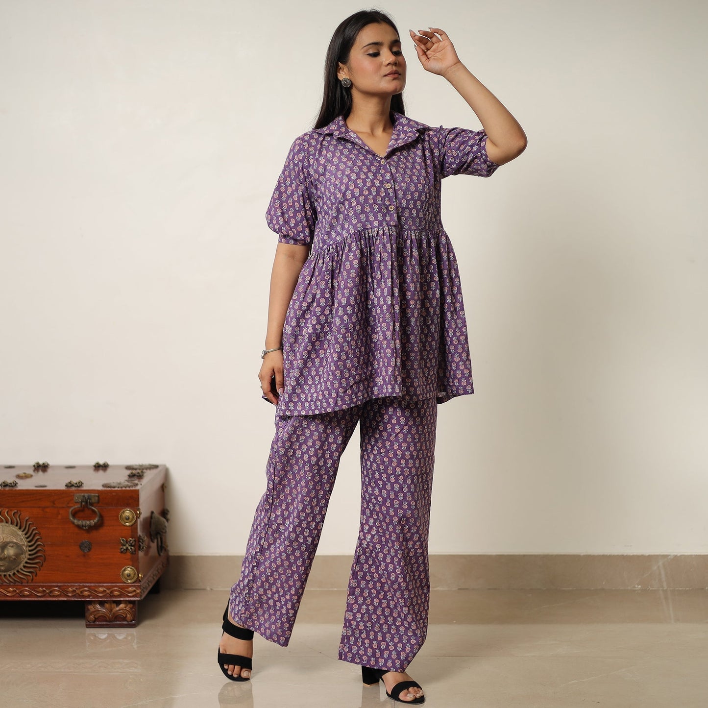 Sanganeri Block Printed Cotton Co-Ord Set 17