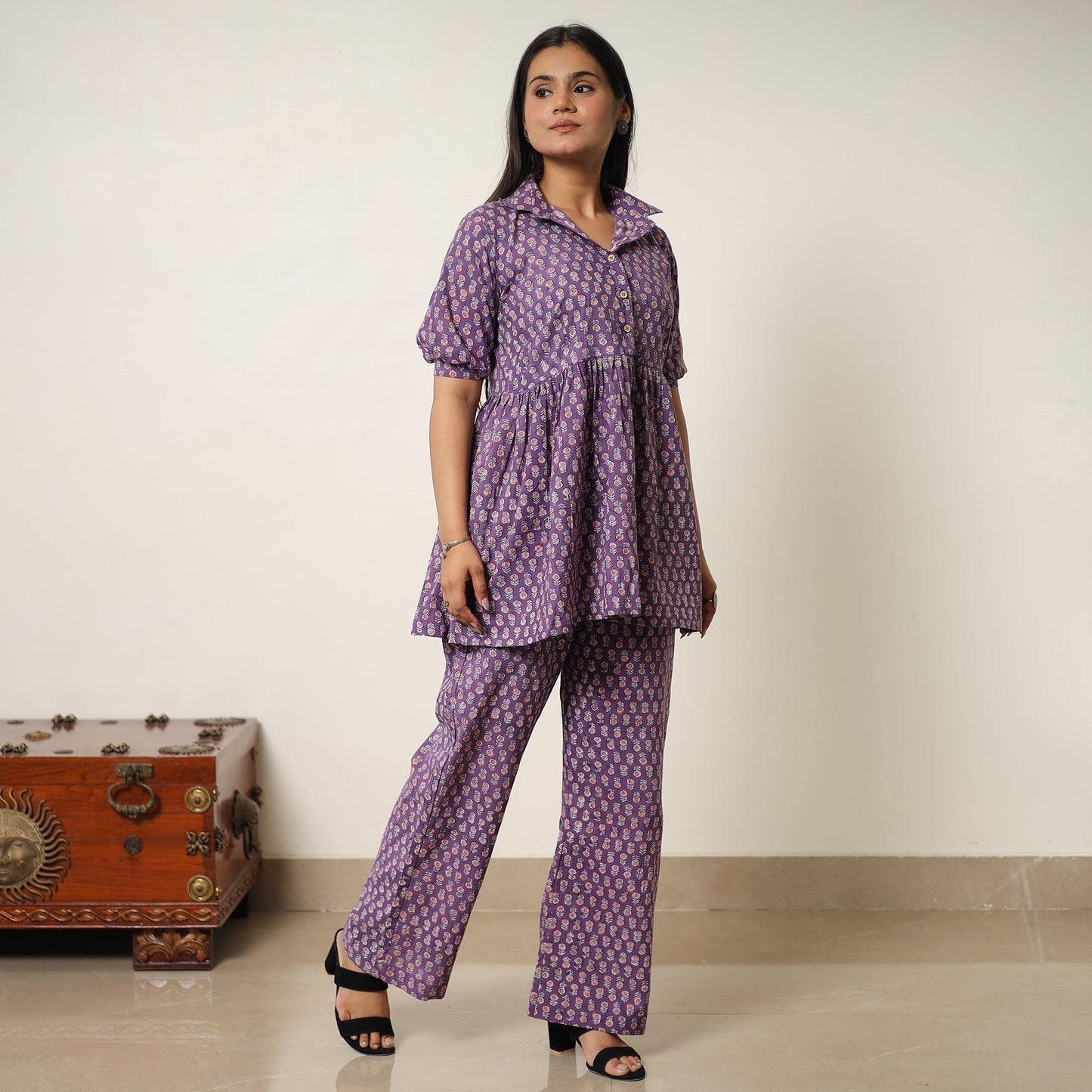 Sanganeri Block Printed Cotton Co-Ord Set 17