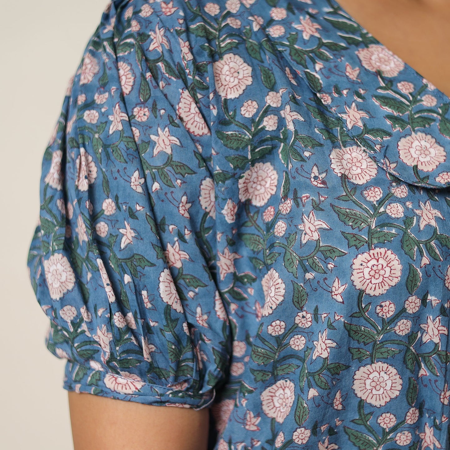 Sanganeri block printed cotton co-ord set 23 - handcrafted