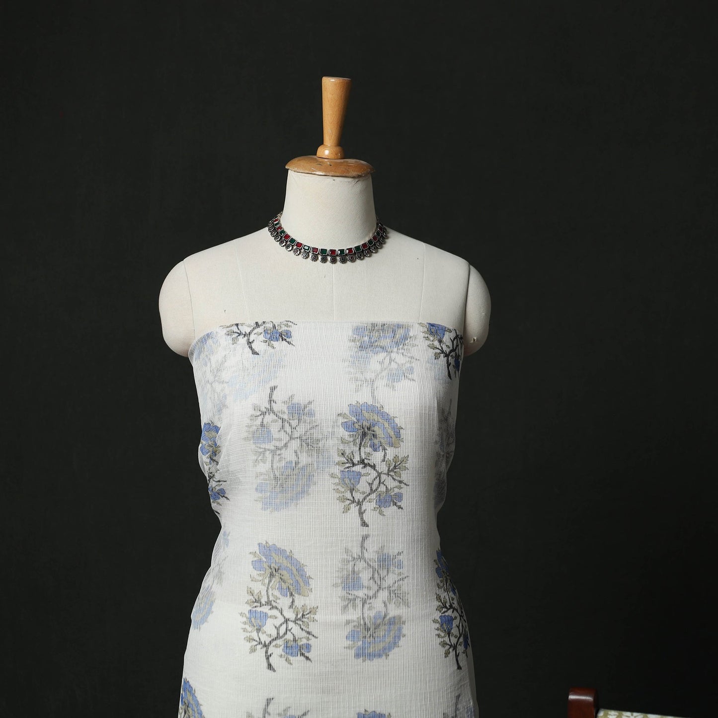 Sanganeri hand block print kota doria cotton 3pc unstitched