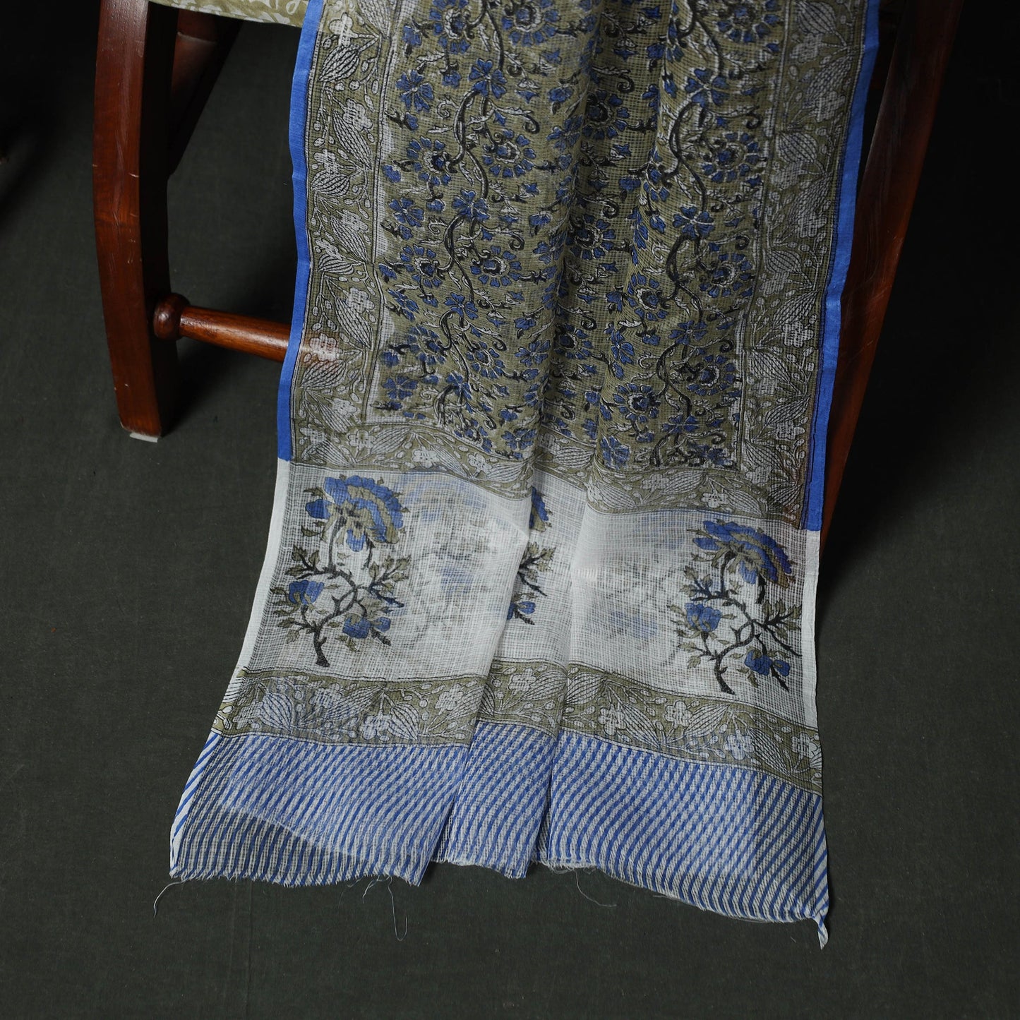 Sanganeri hand block print kota doria cotton 3pc unstitched