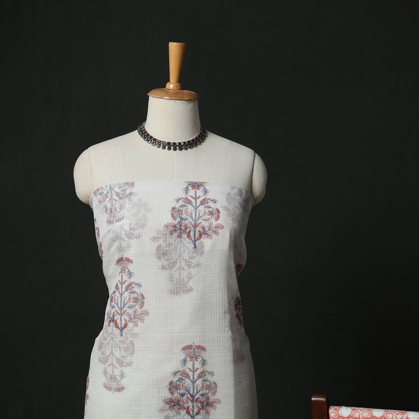 Sanganeri hand block print kota doria cotton 3pc unstitched
