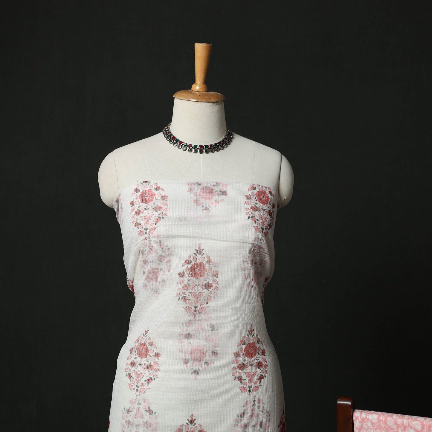 Sanganeri hand block print kota doria cotton 3pc unstitched