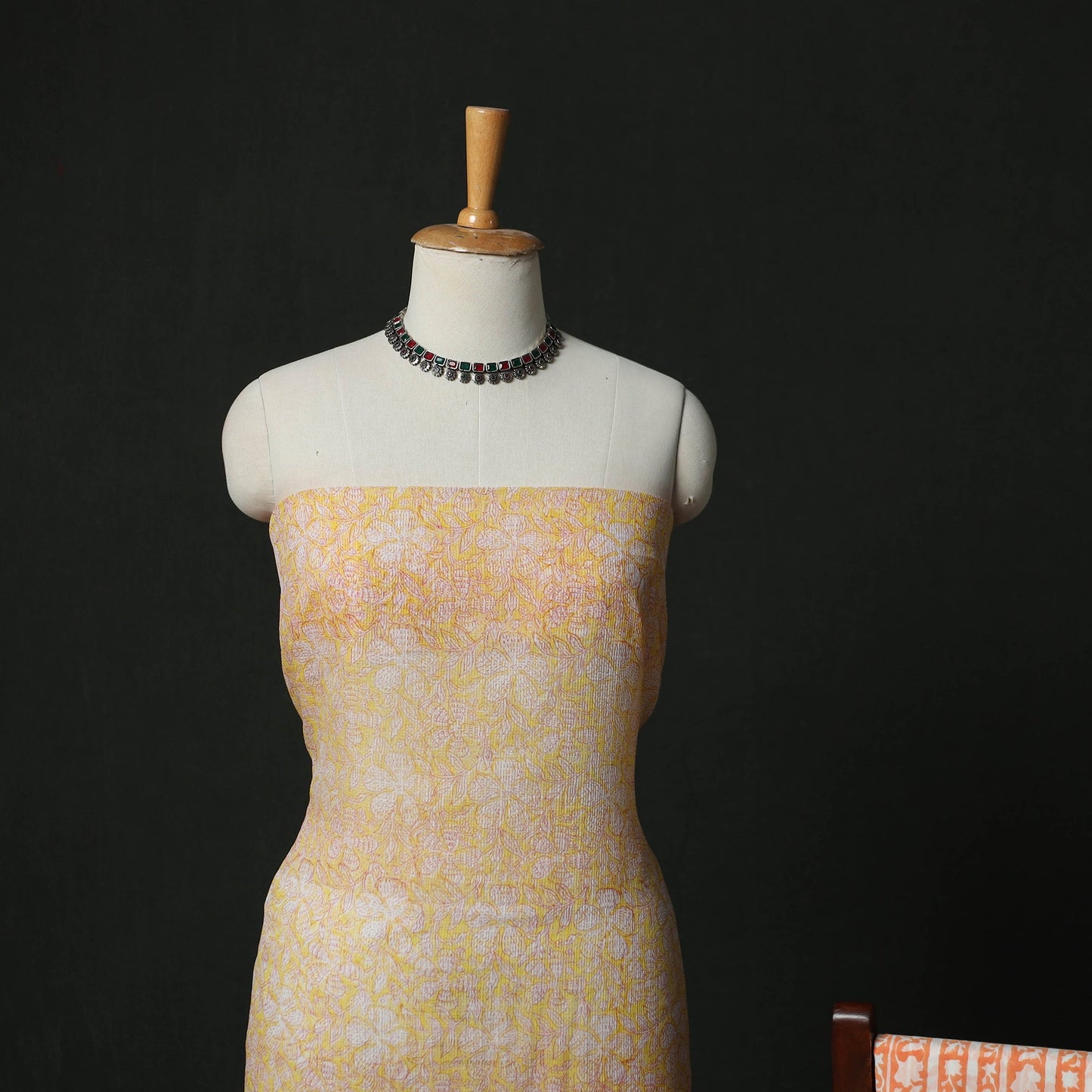 Sanganeri hand block print kota doria cotton 3pc unstitched