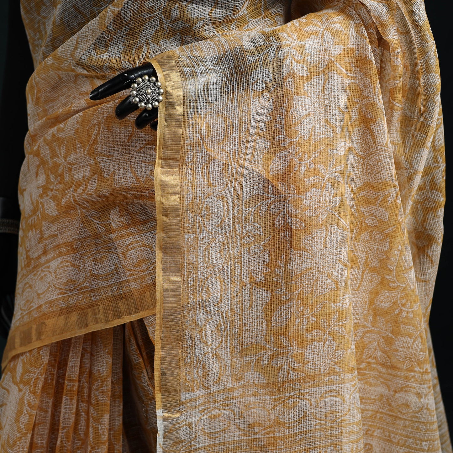 Sanganeri hand block print kota doria cotton saree 13