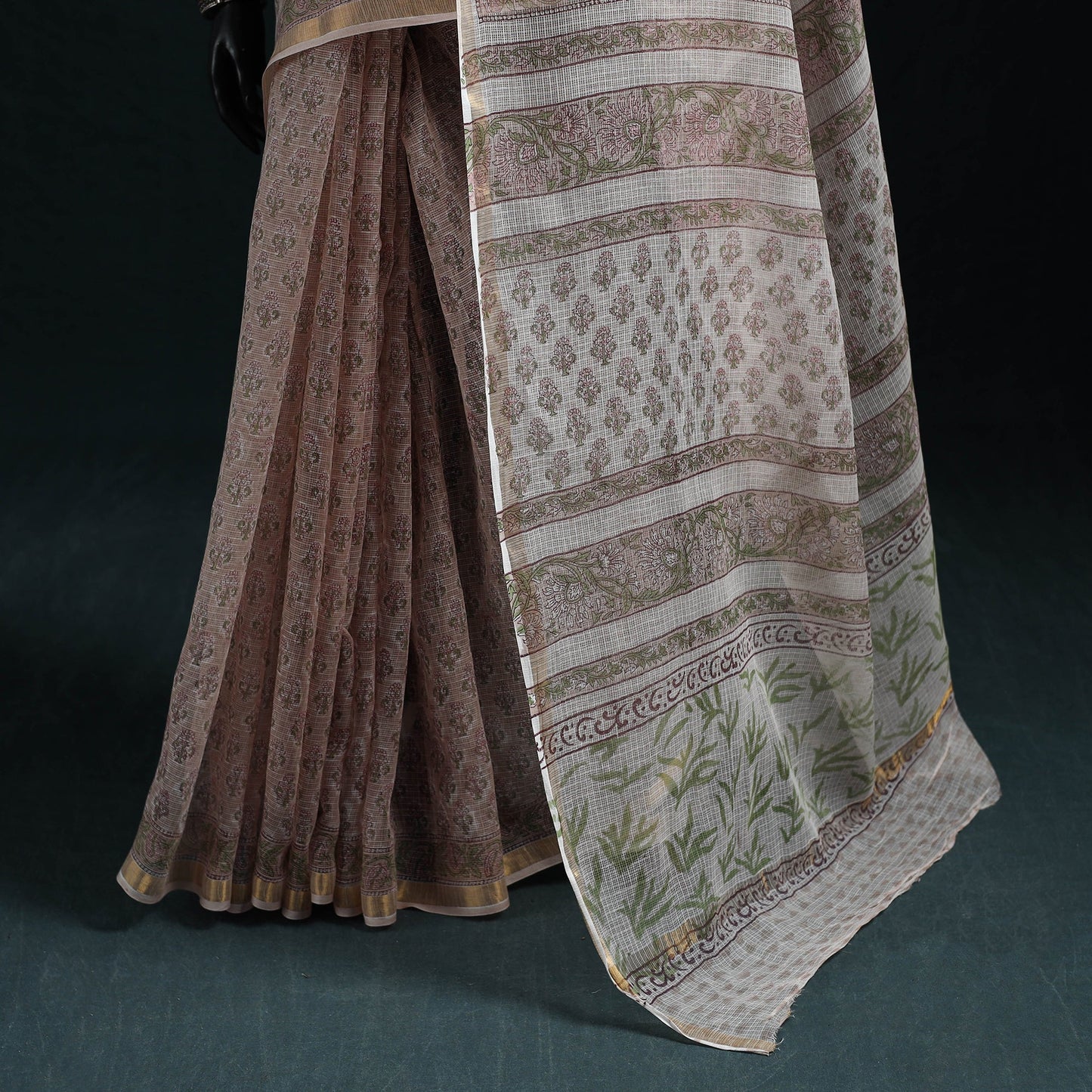 Sanganeri hand block print kota doria cotton saree 28
