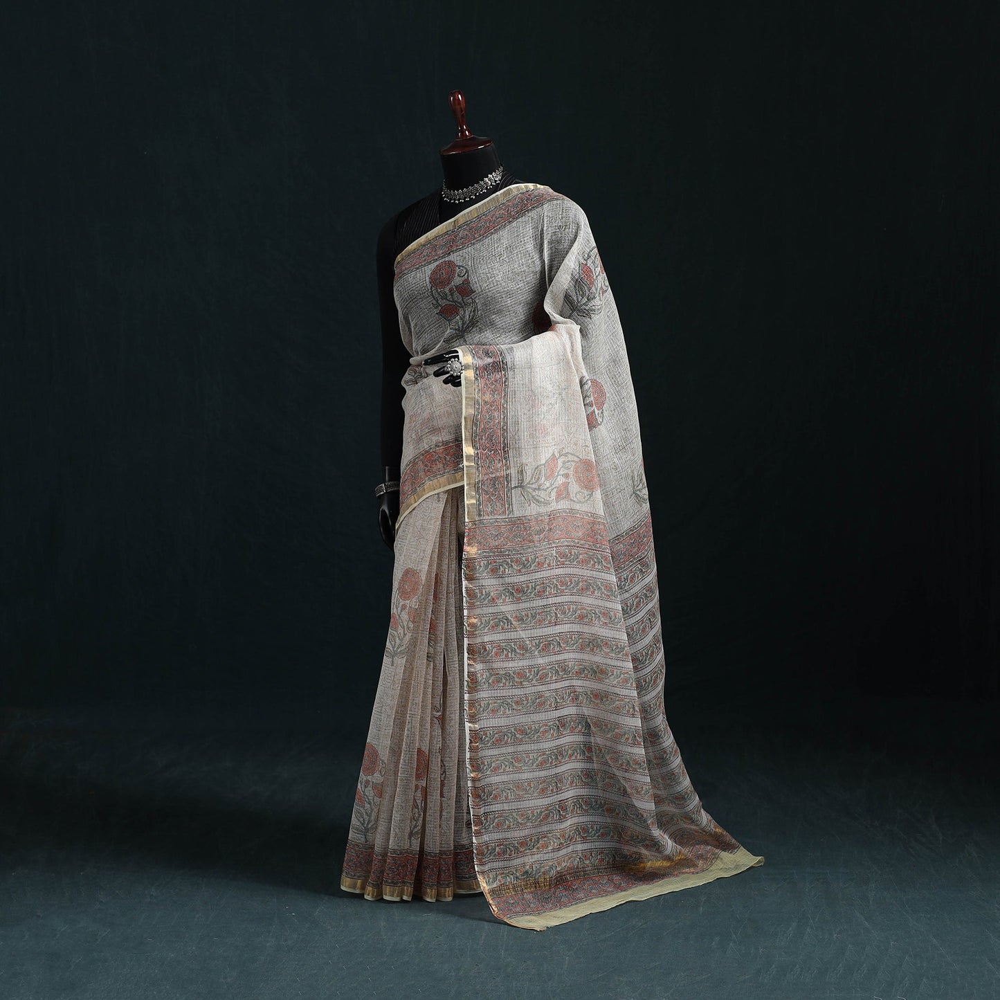 Sanganeri hand block print kota doria cotton saree 29