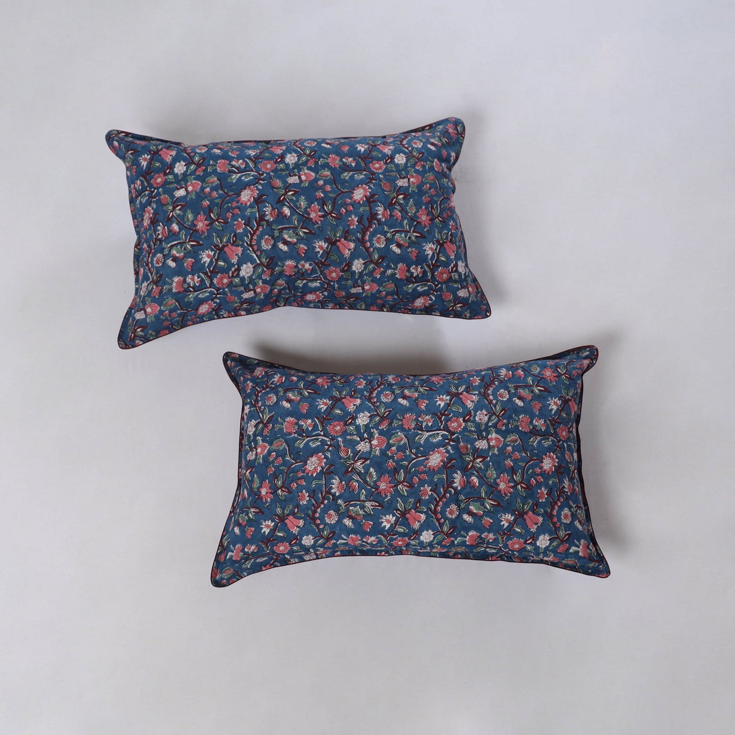 Sanganeri hand block print pillow covers (set of 2) 06