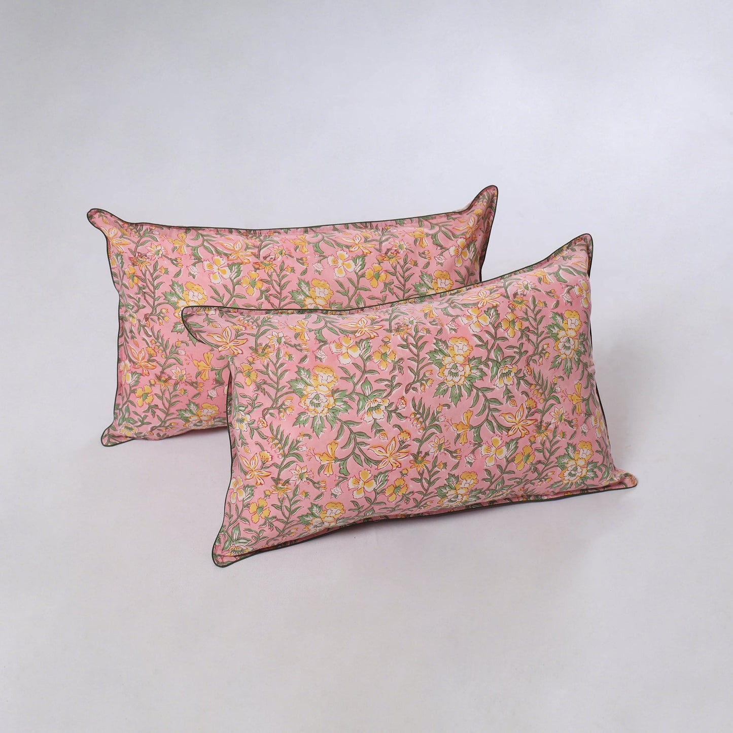 Sanganeri hand block print pillow covers (set of 2) 07