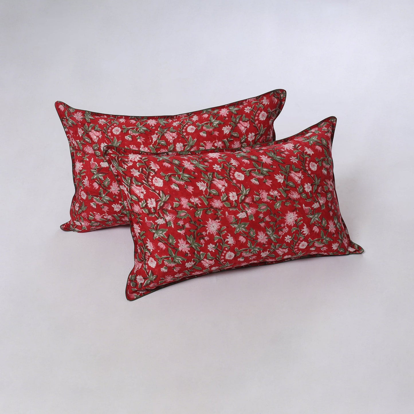 Sanganeri hand block print pillow covers (set of 2) 08