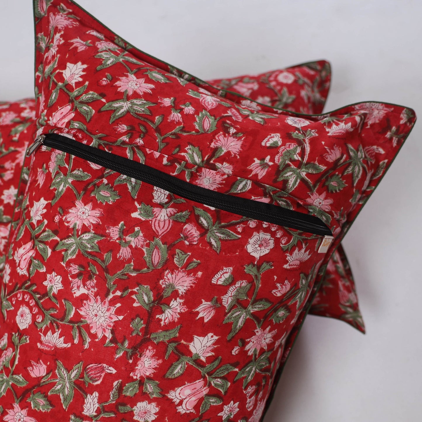 Sanganeri hand block print pillow covers (set of 2) 08