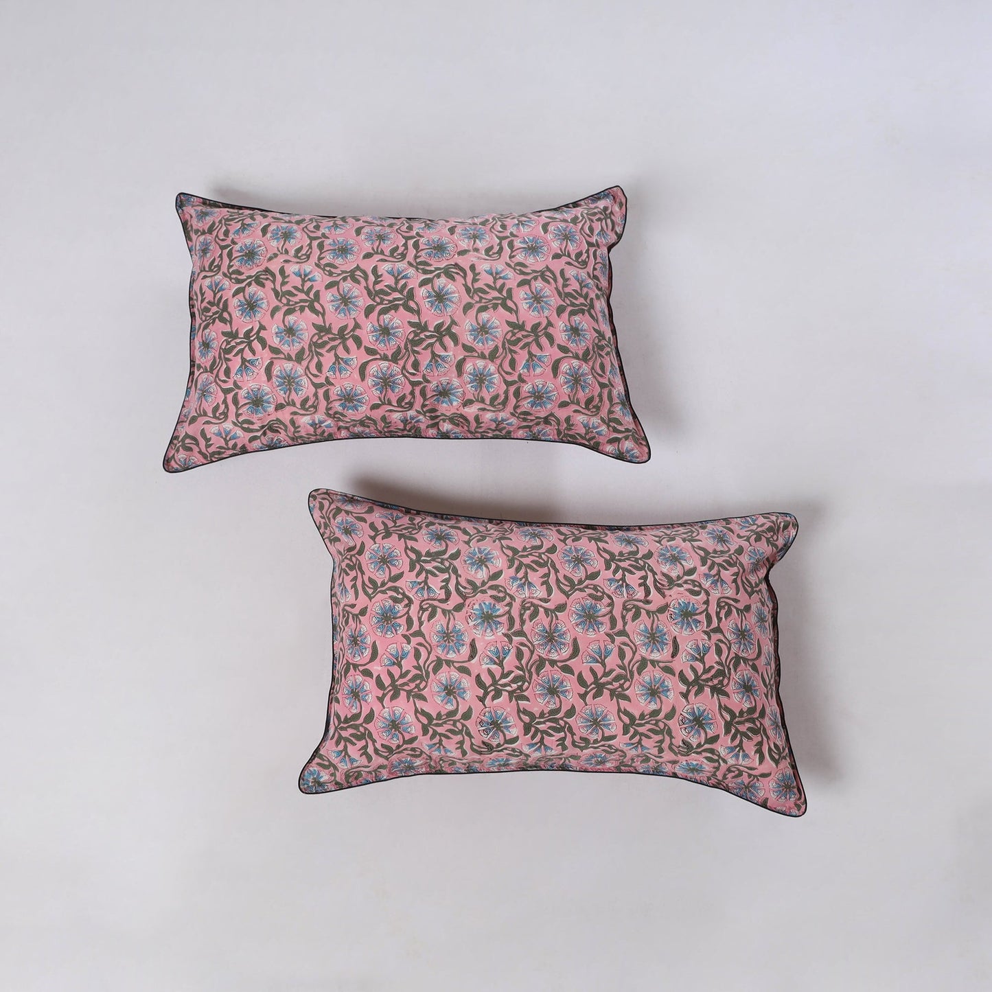 Sanganeri hand block print pillow covers (set of 2) 09