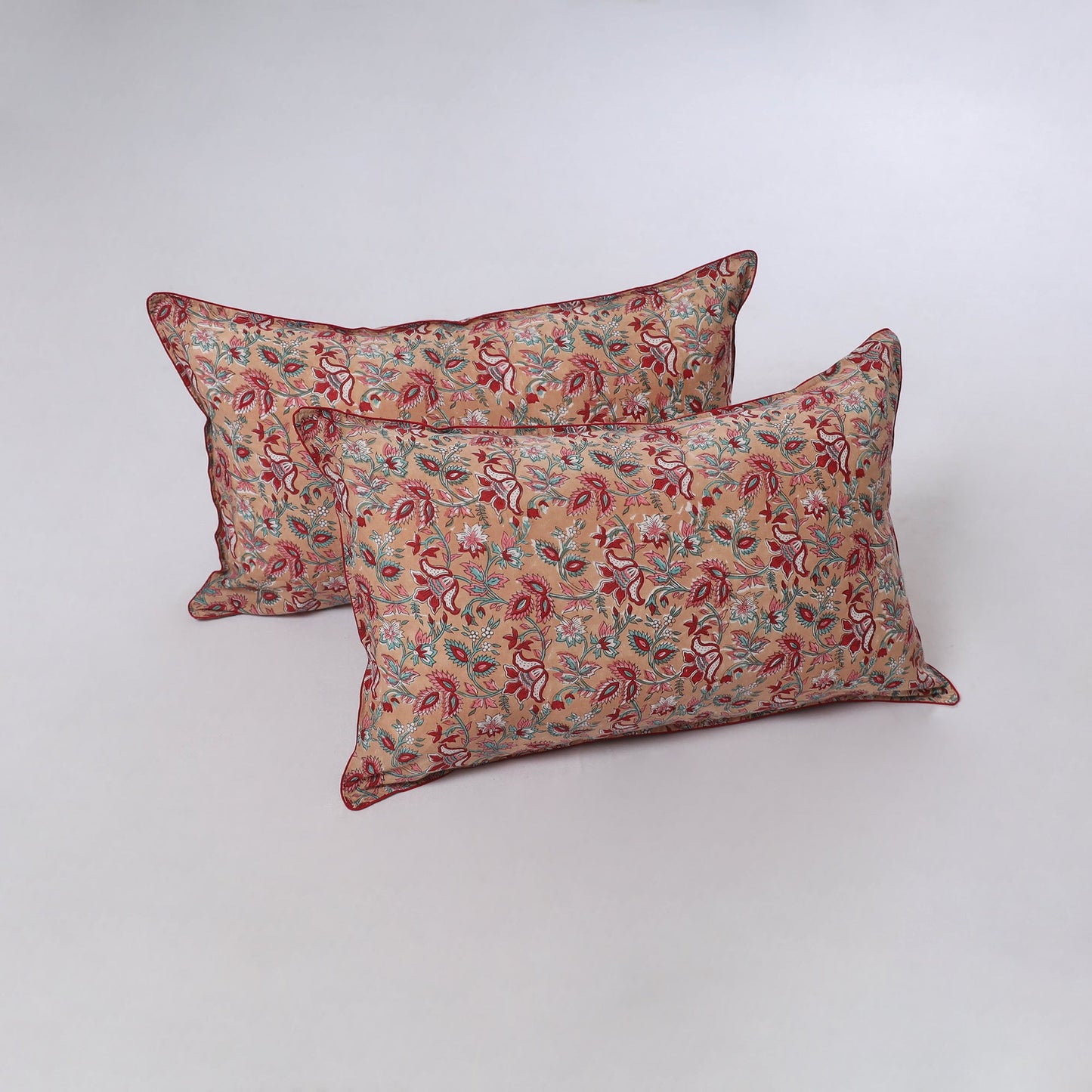 Sanganeri hand block print pillow covers (set of 2) 10