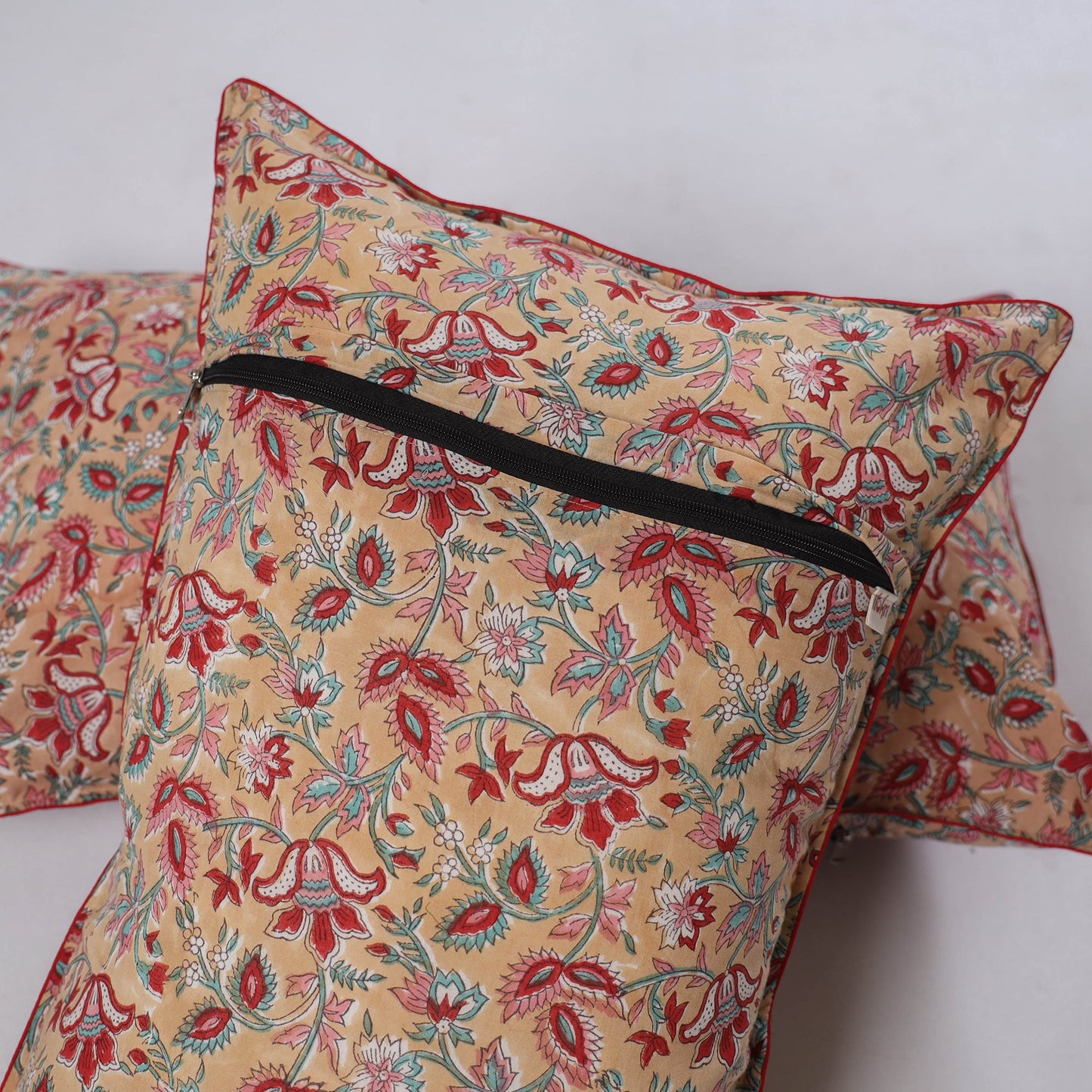 Sanganeri hand block print pillow covers (set of 2) 10