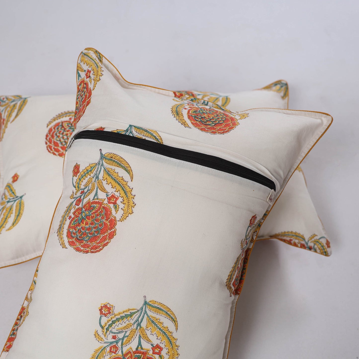 Sanganeri hand block print pillow covers (set of 2) 11