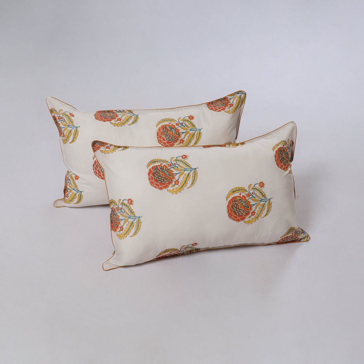 Sanganeri hand block print pillow covers (set of 2) 11