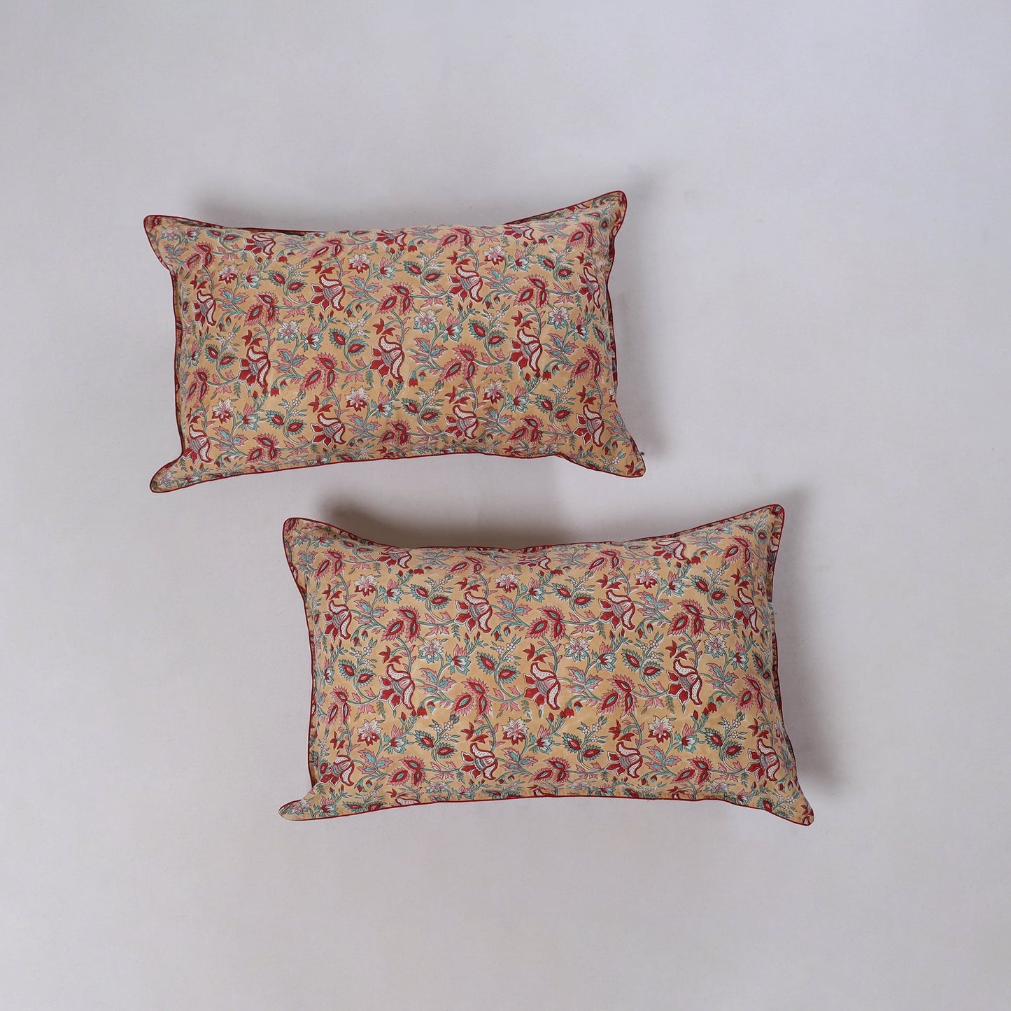 Sanganeri hand block print pillow covers (set of 2) 16