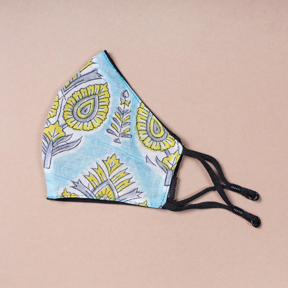 Sanganeri Block Printed Cotton 3 Layer Snug Fit Face Cover