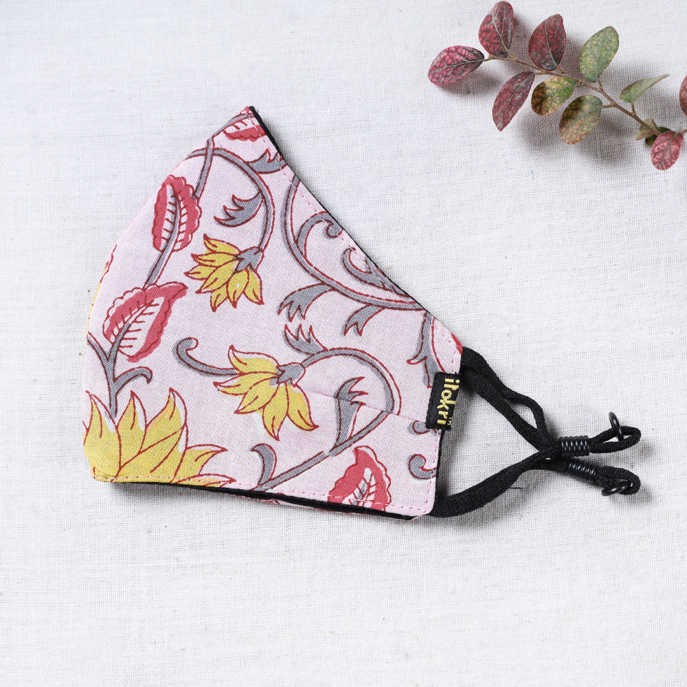 Sanganeri Block Printed Cotton 3 Layer Snug Fit Face Cover