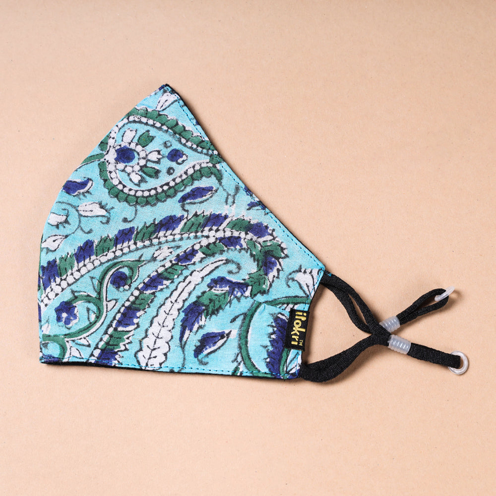 Sanganeri Block Printed Cotton 3 Layer Snug Fit Face Cover