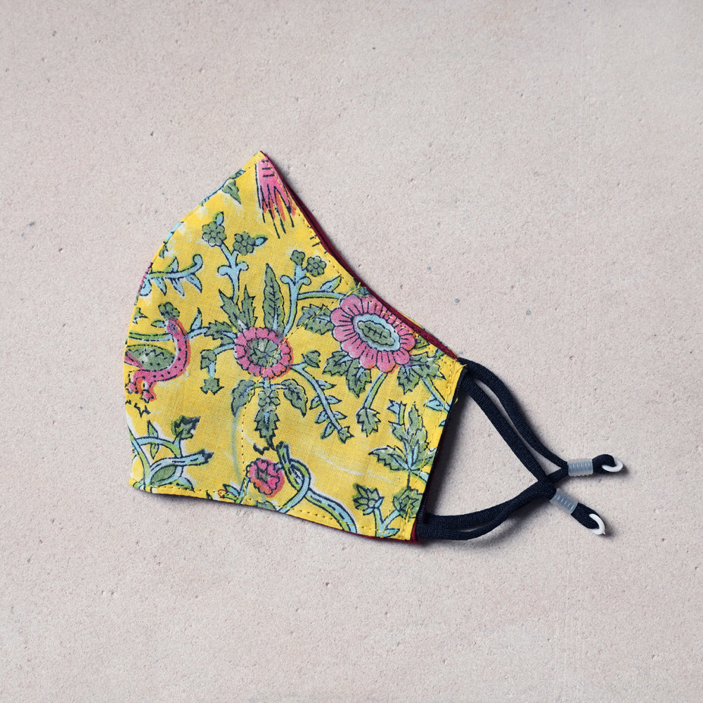 Sanganeri Block Printed Cotton 3 Layer Snug Fit Face Cover