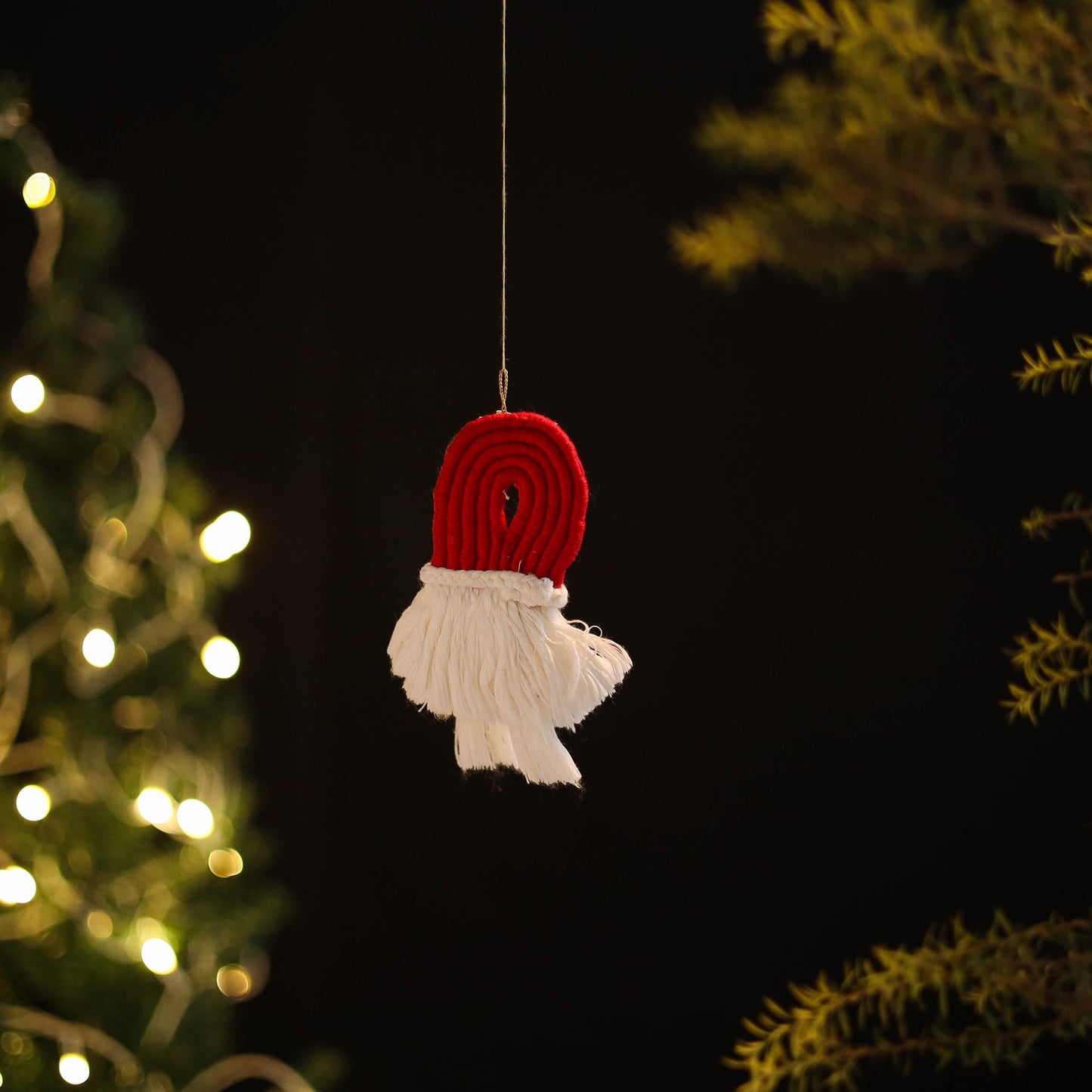Santa - Handmade Macrame Christmas Ornament