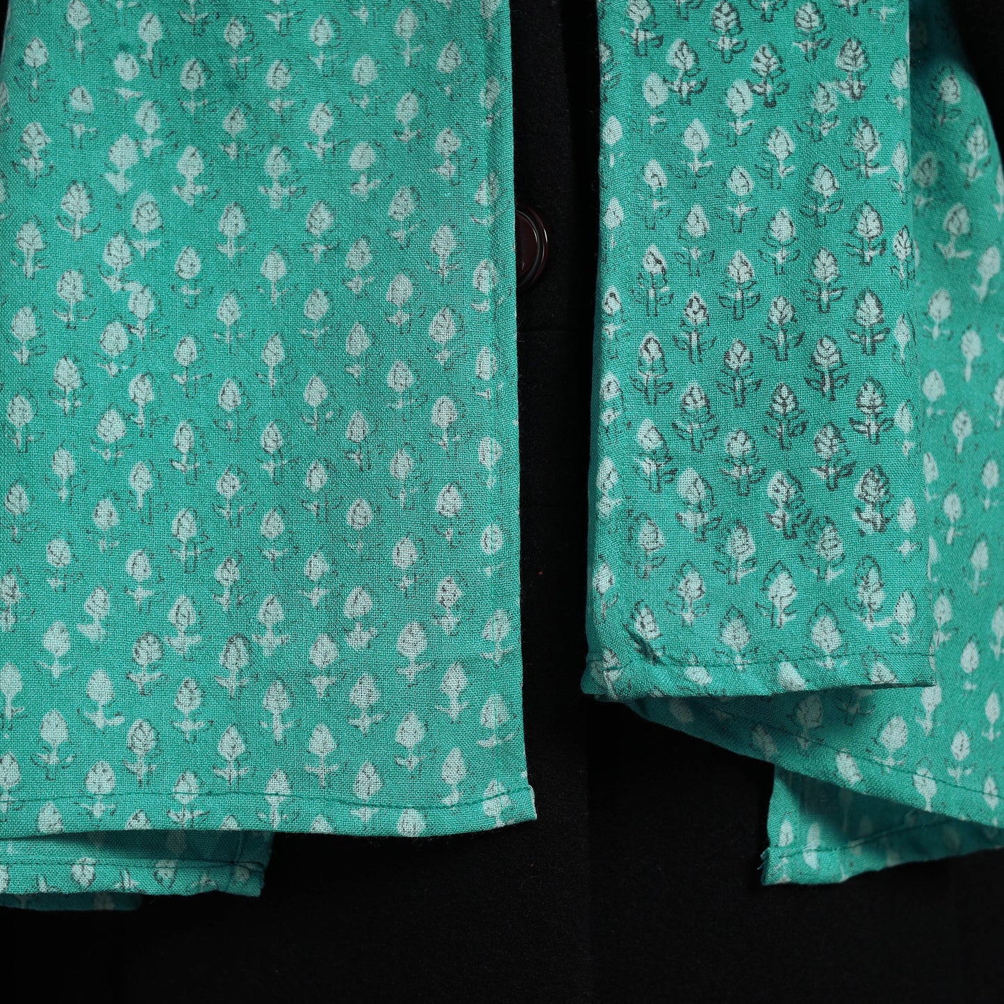 Sea green - handcrafted patchwork woollen stole 09