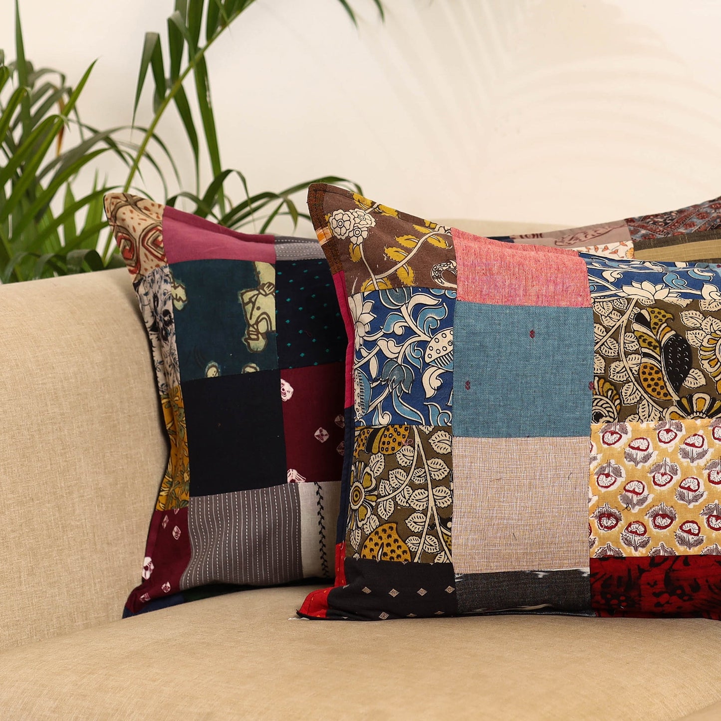 Set of 2 patchwork pillow covers 10 - handcrafted