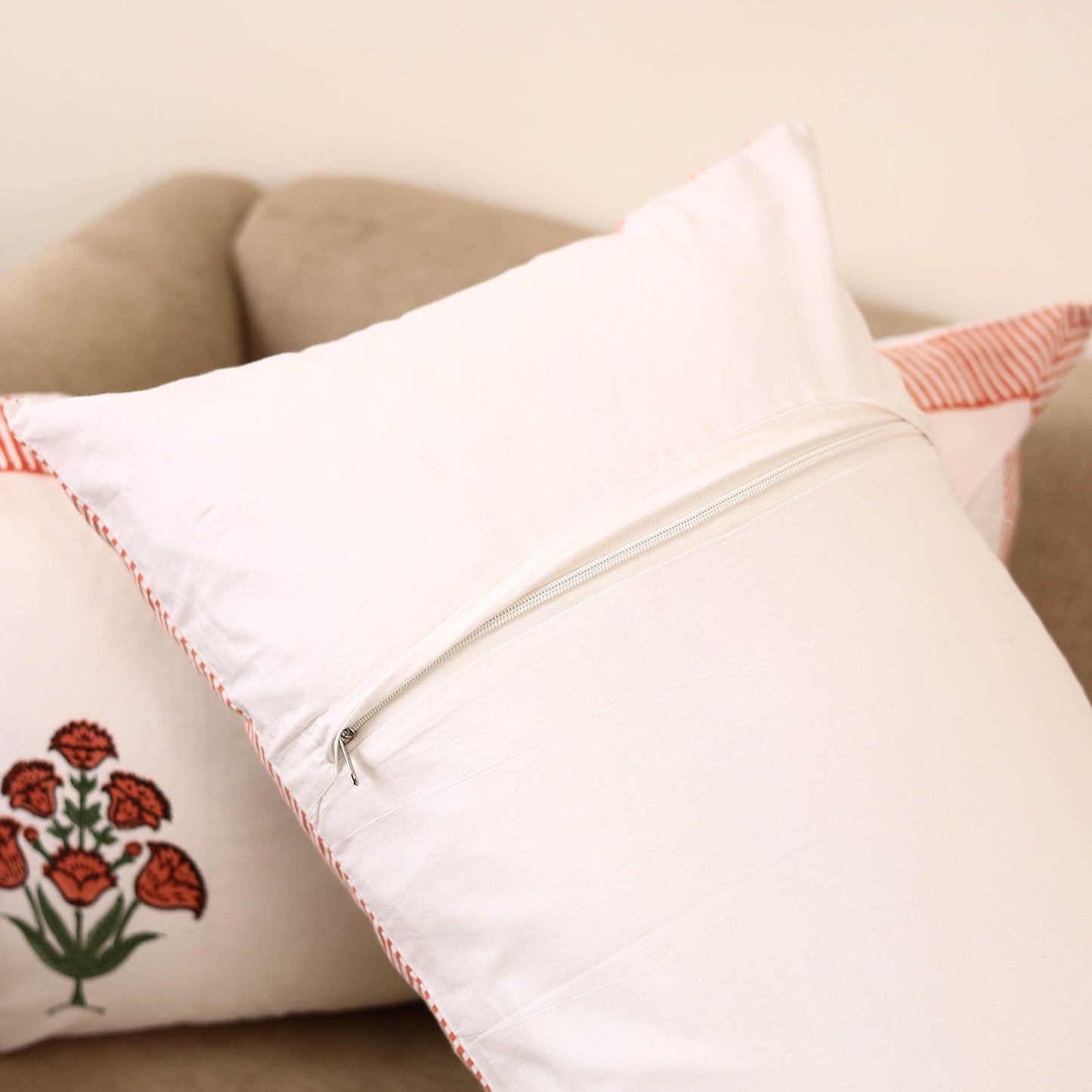 Set of 2 sanganeri cotton pillow covers 143 - handcrafted