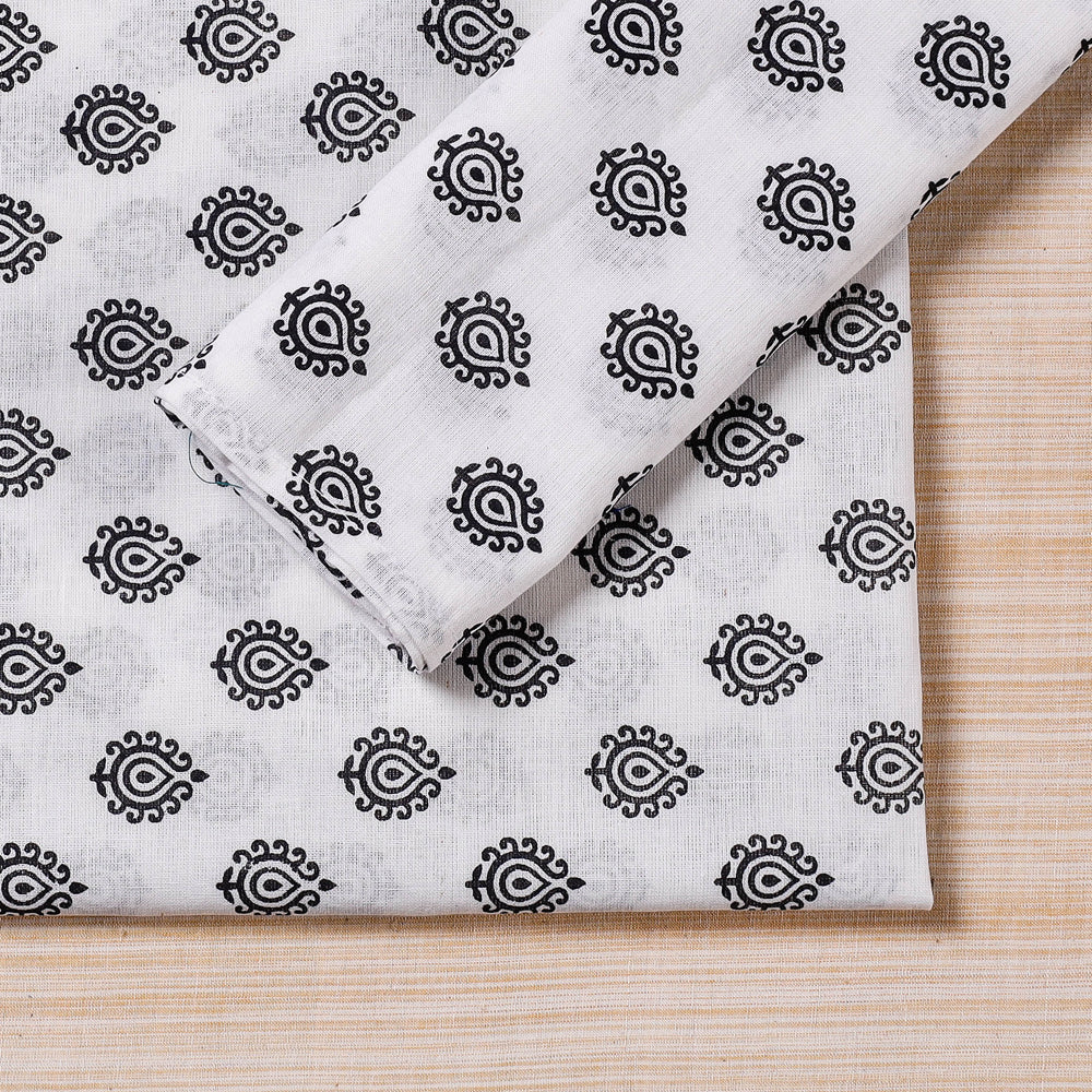 White Hand Block Printed Cotton Table Napkin