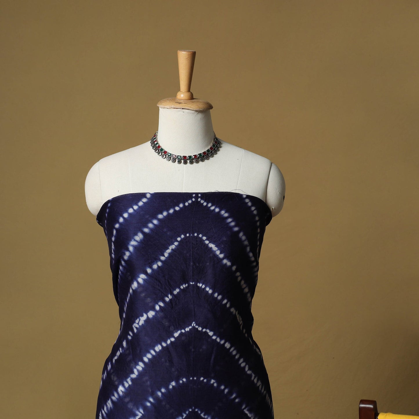 Shibori tie-dye chanderi silk 3pc unstitched dress material