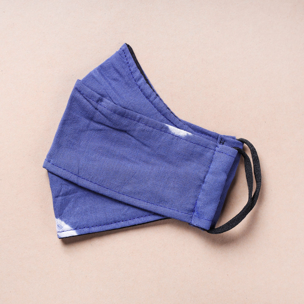 Shibori Tie-Dye Cotton 3 Layer Maska Snug Fit Face Cover