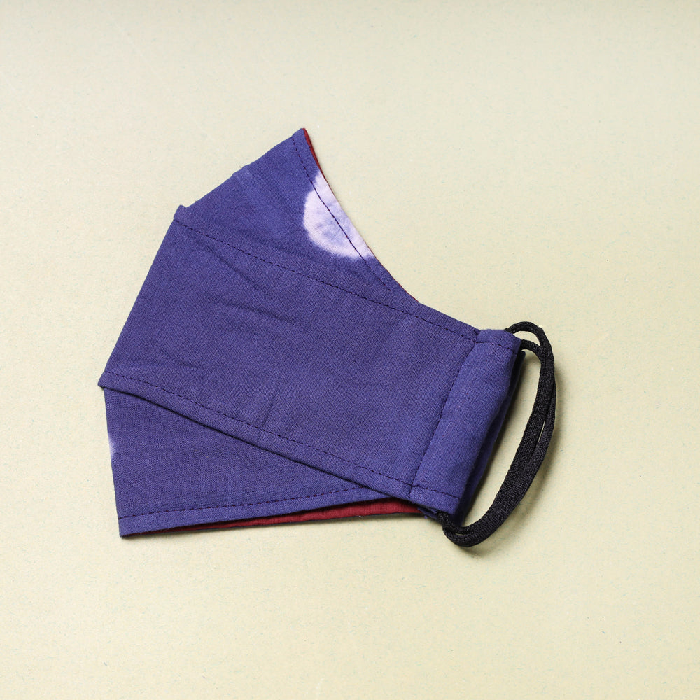 Shibori Tie-Dye Cotton 3 Layer Maska Snug Fit Face Cover