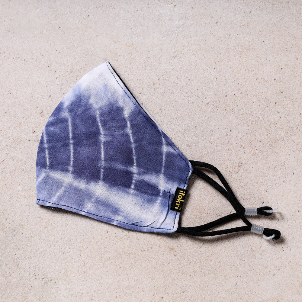 Shibori Tie-Dye Cotton 3 Layer Snug Fit Face Cover