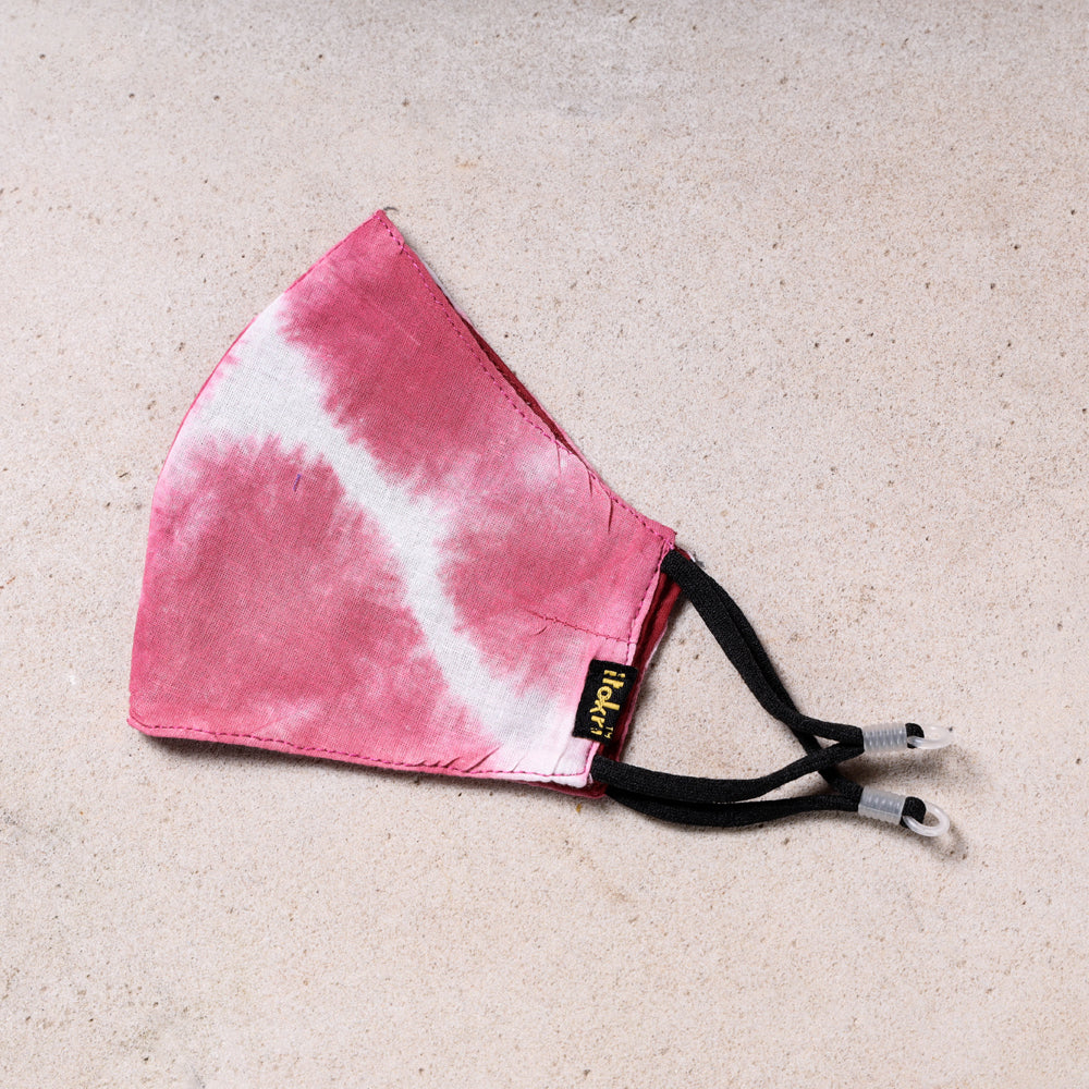 Shibori Tie-Dye Cotton 3 Layer Snug Fit Face Cover