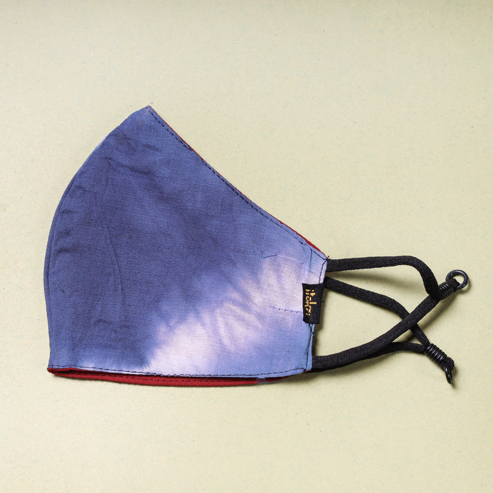Shibori Tie-Dye Cotton 3 Layer Snug Fit Face Cover