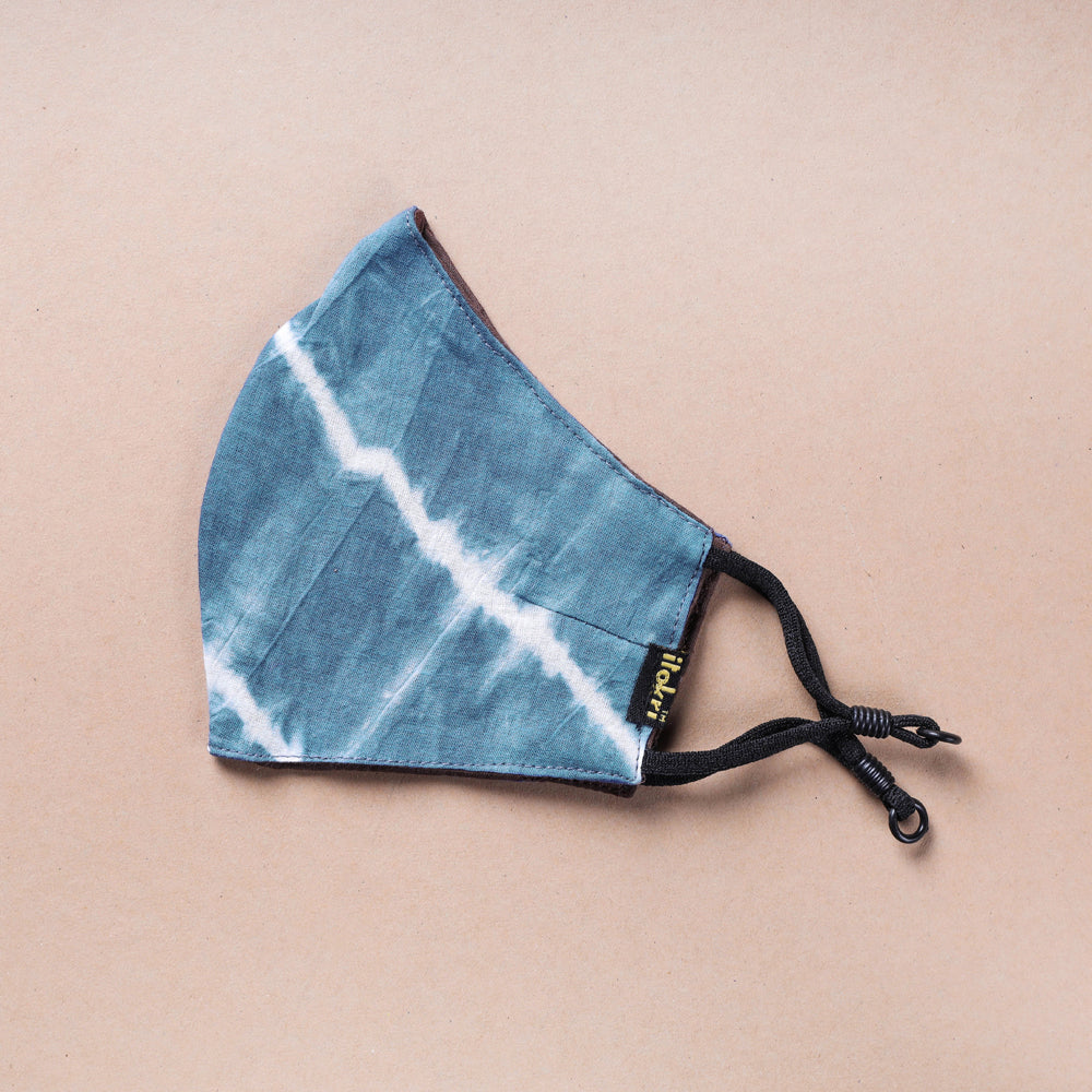 Shibori Tie-Dye Cotton 3 Layer Snug Fit Face Cover