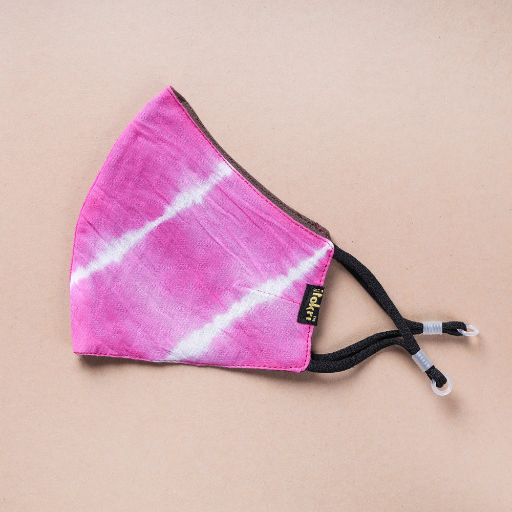 Shibori Tie-Dye Cotton 3 Layer Snug Fit Face Cover