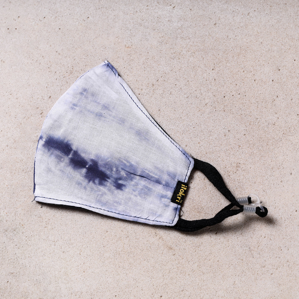 Shibori Tie-Dye Cotton 3 Layer Snug Fit Face Cover