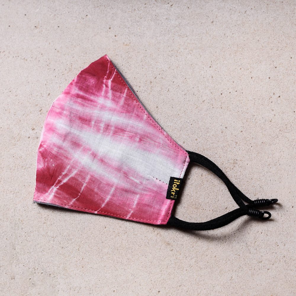 Shibori Tie-Dye Cotton 3 Layer Snug Fit Face Cover