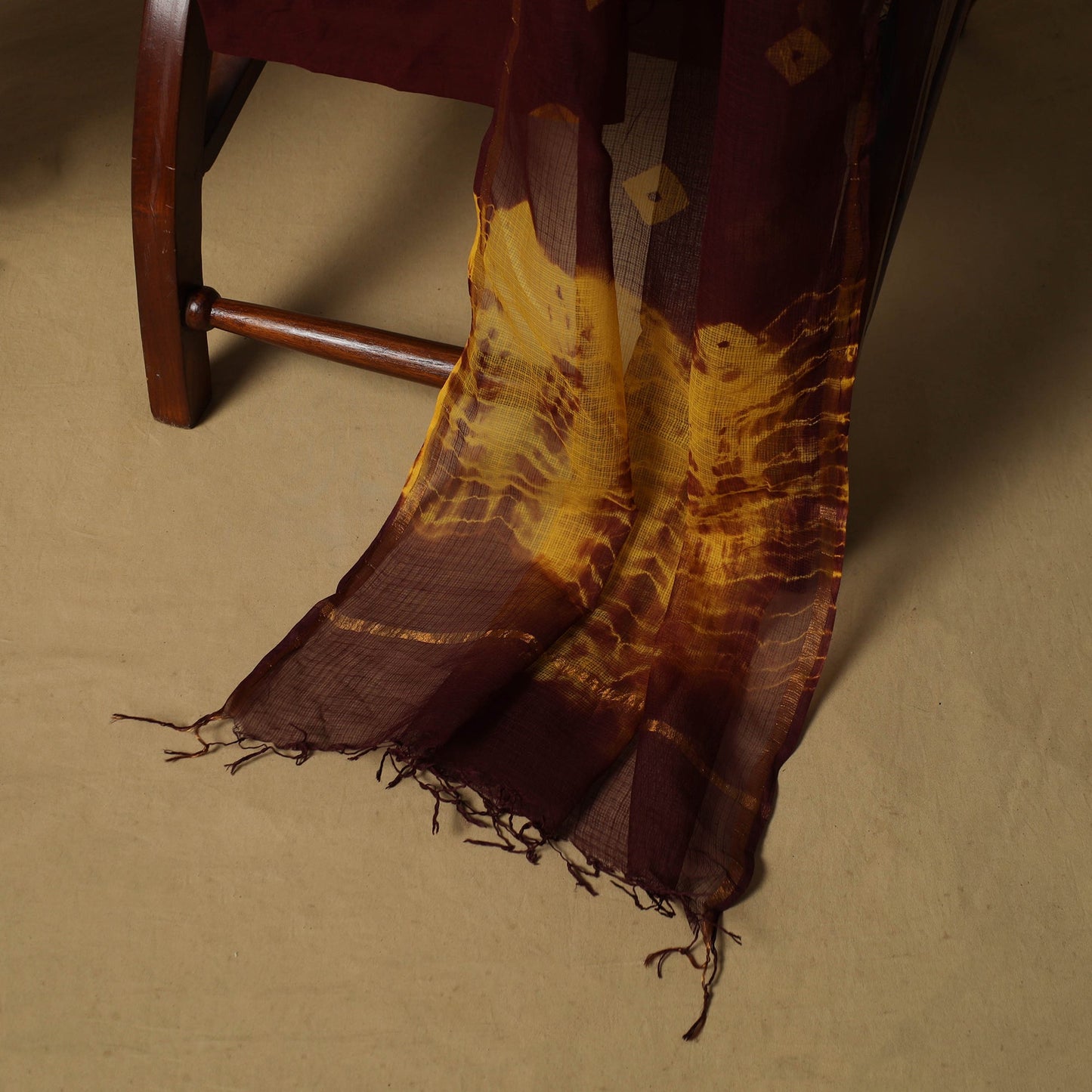 Shibori tie-dye cotton 3pc unstitched dress material suit