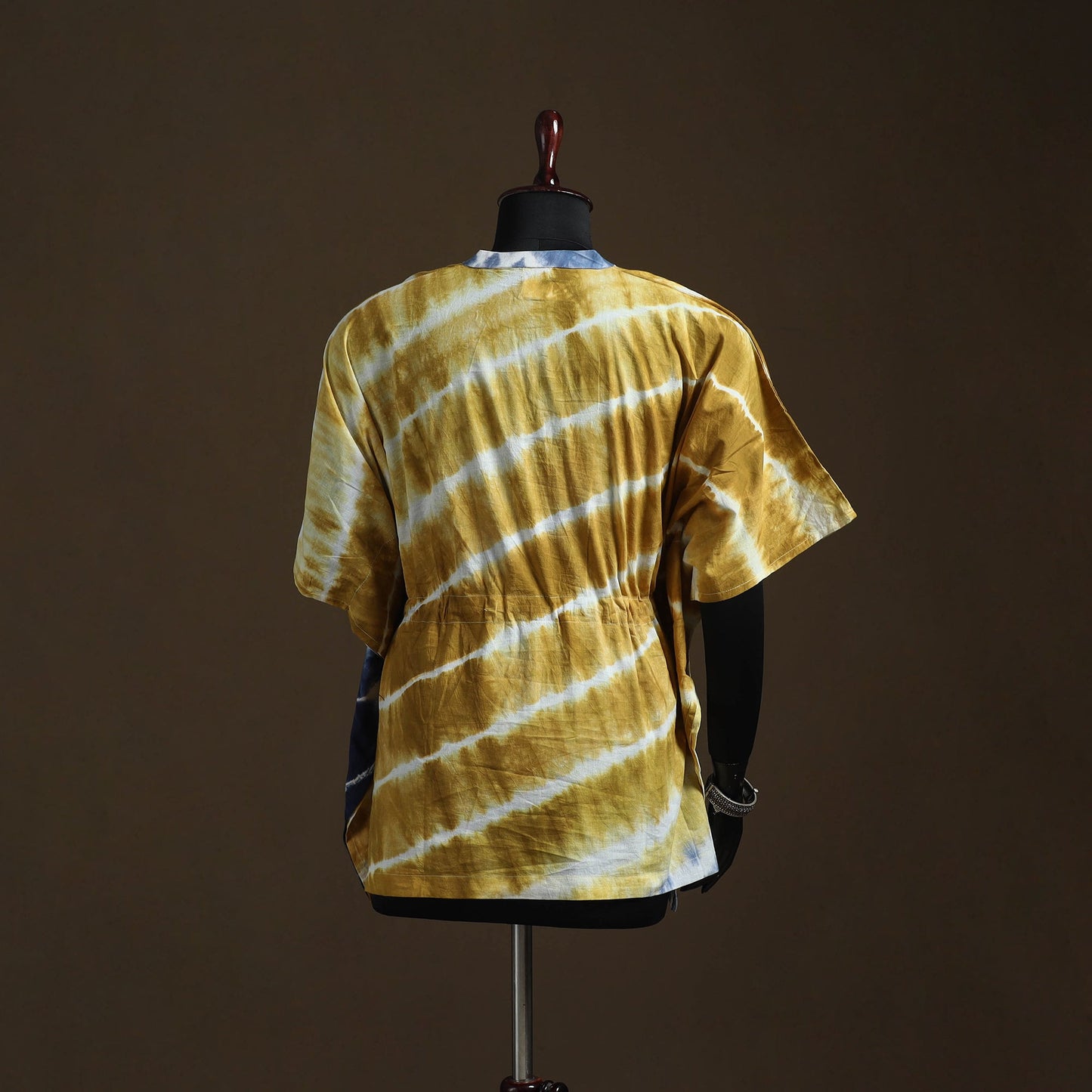 Shibori tie-dye cotton kaftan (short) 09 - handcrafted