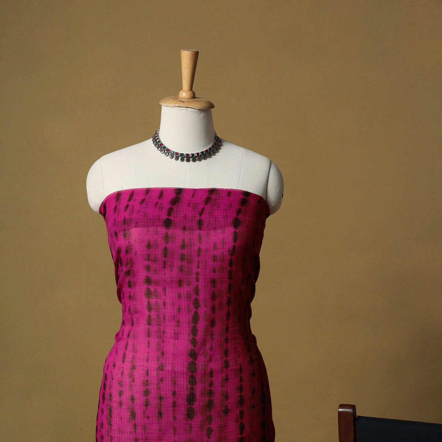 Shibori tie-dye kota doria cotton 3pc unstitched dress