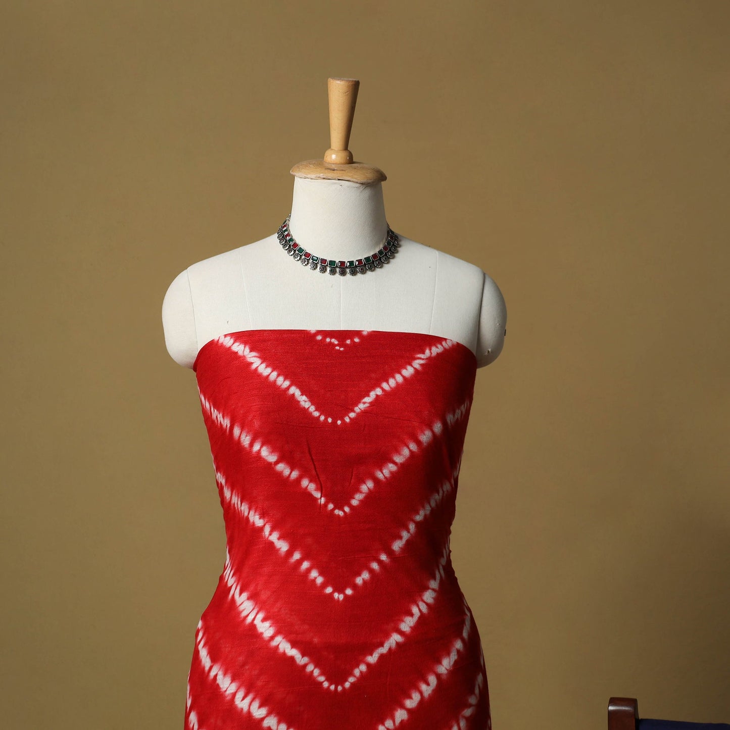 Shibori tie-dye linen cotton 3pc unstitched dress material