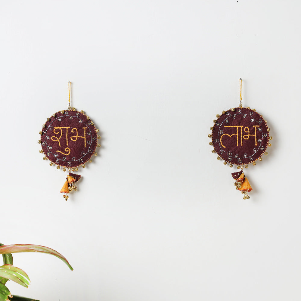 Buy Shubh Labh - Hand Embroidered Ghungroo & Beadwork Hanging