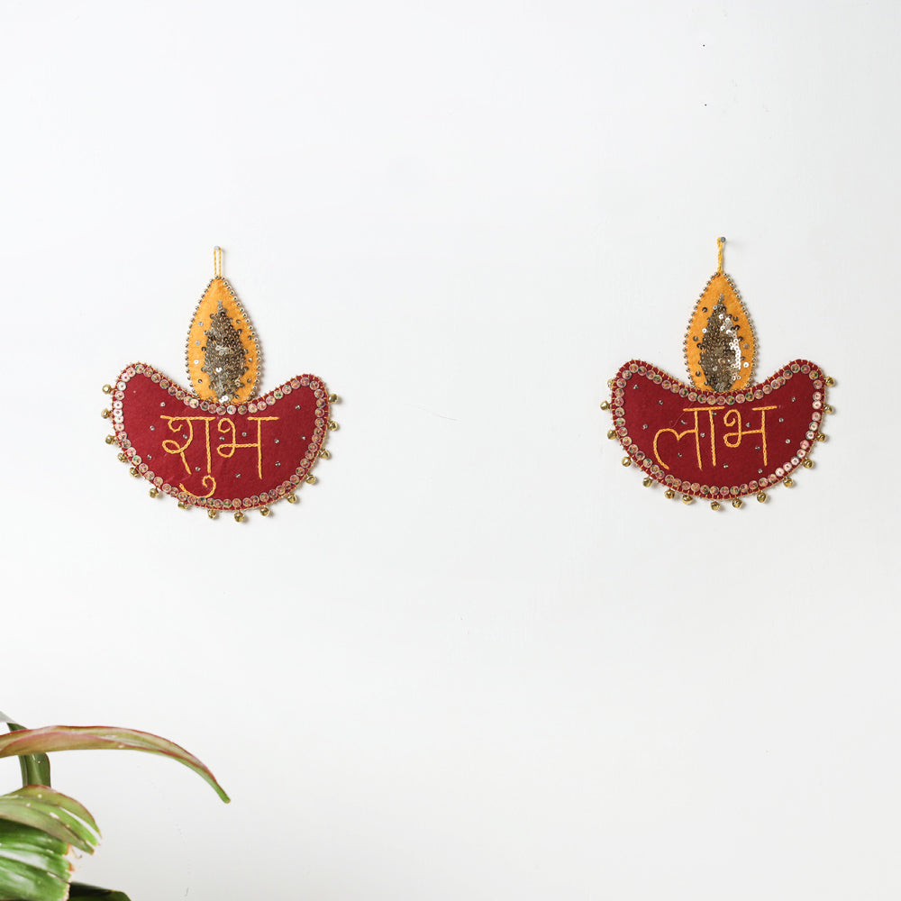 Buy Shubh Labh - Hand Embroidered Ghungroo & Beadwork Hanging