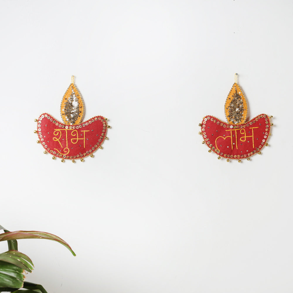 Buy Shubh Labh - Hand Embroidered Ghungroo & Beadwork Hanging