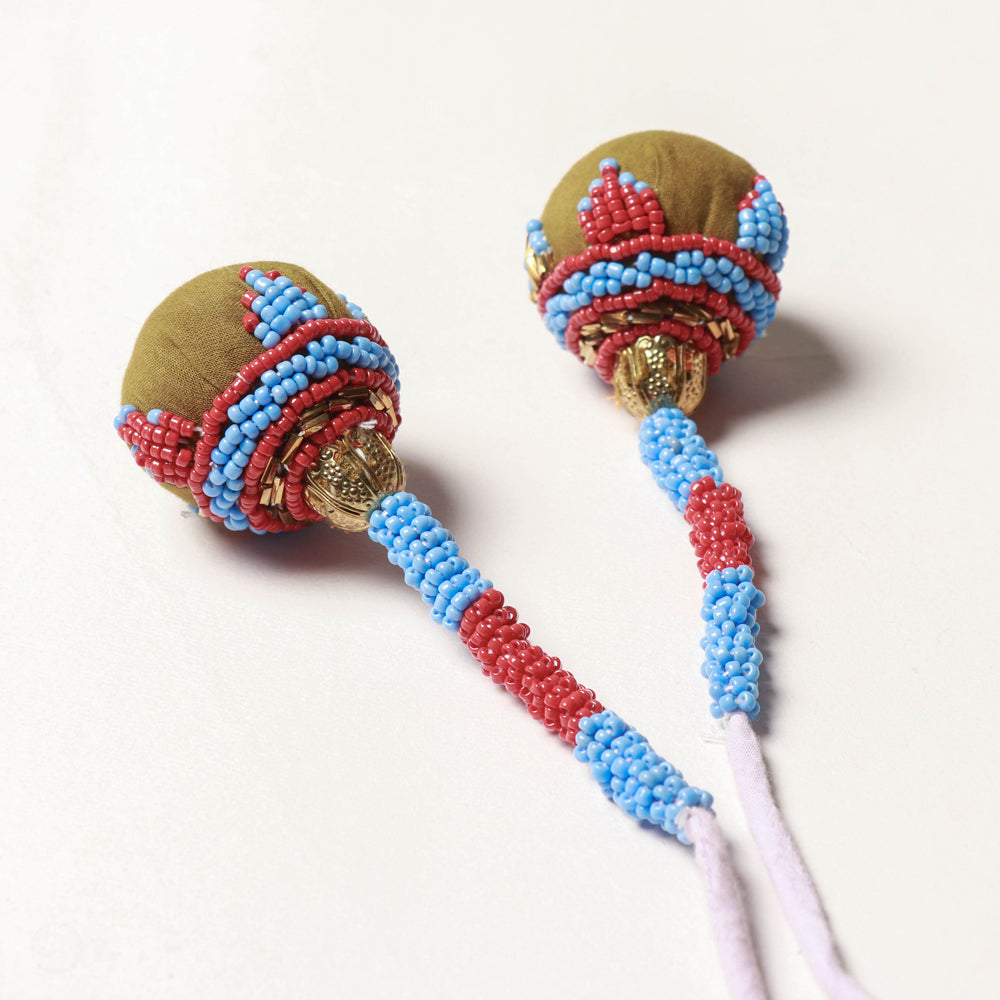 Sky Blue Handmade Beadwork Latkan Tassels for Clothing