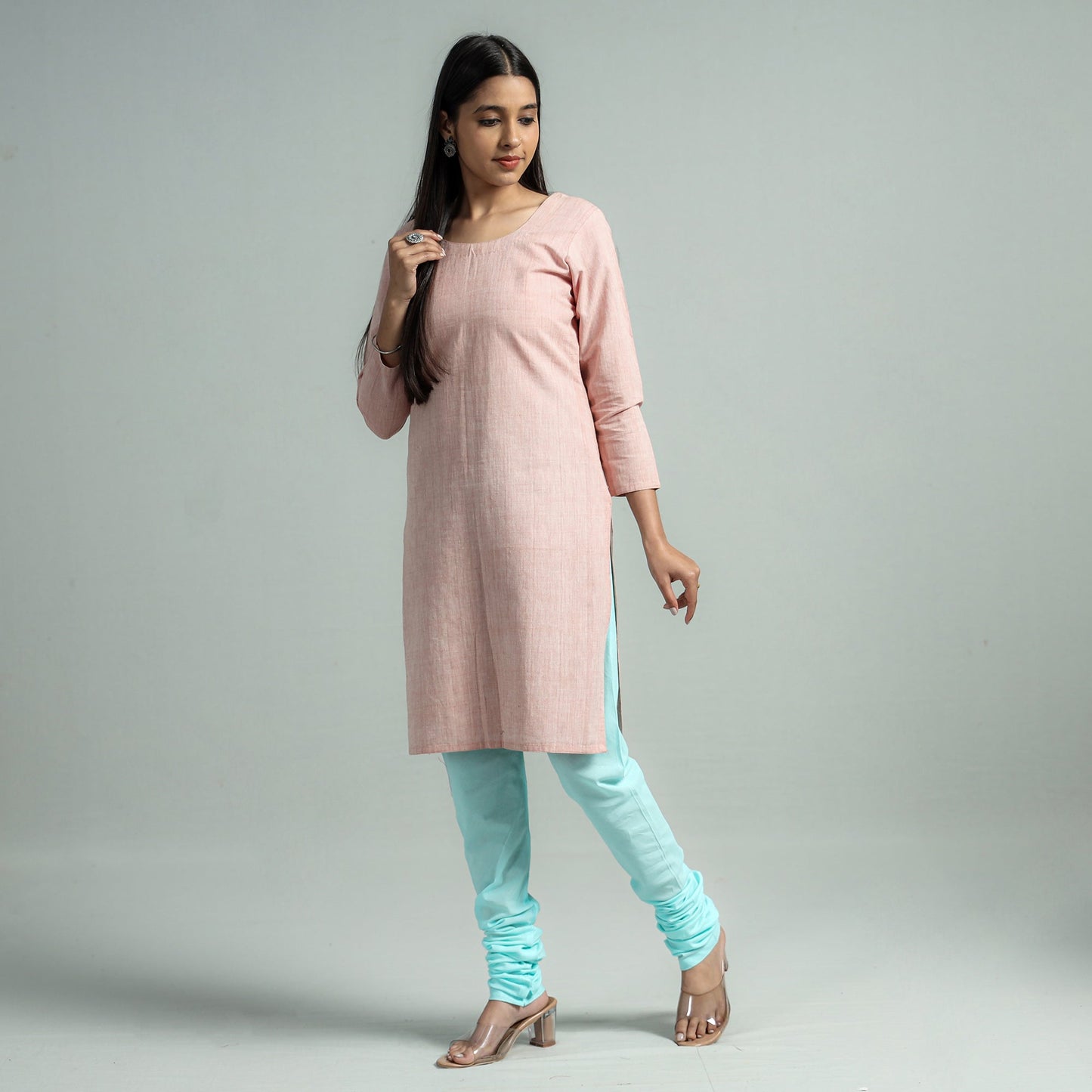 Plain Dyed Cotton Ankle Length Churidar