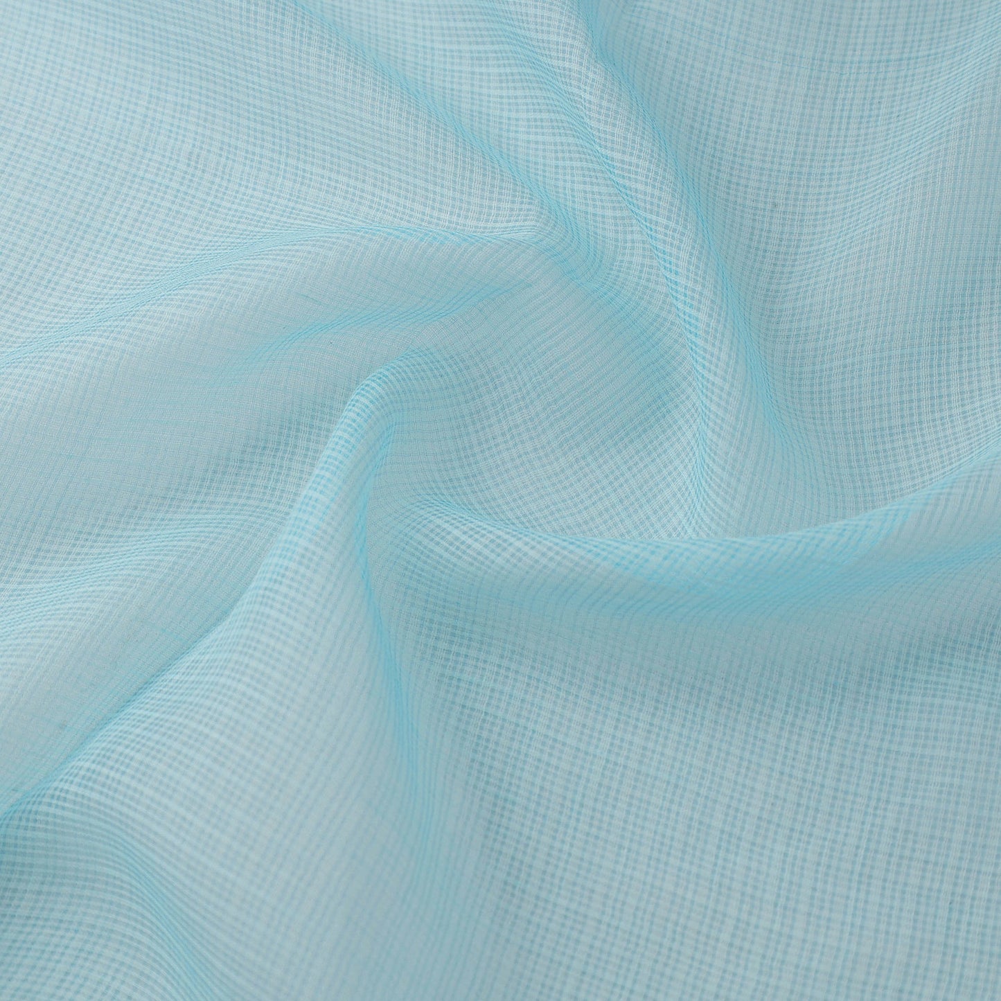Sky blue - plain weaving cotton kota doria fabric 06